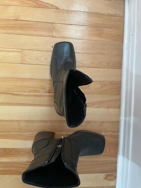 ASOS Design Black Square-Toe Ankle Booties (Size: 11 US)